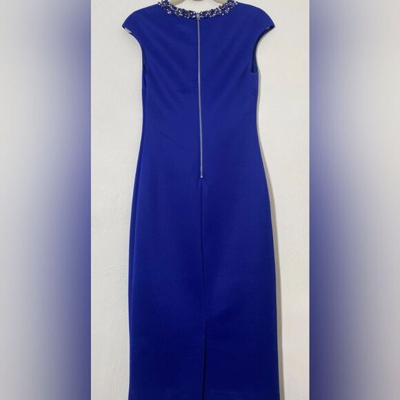 Ted Baker Elenna Midi Dress Embellished Size (1) 4 Royal Blue Classic Gorgeous - Picture 5 of 5